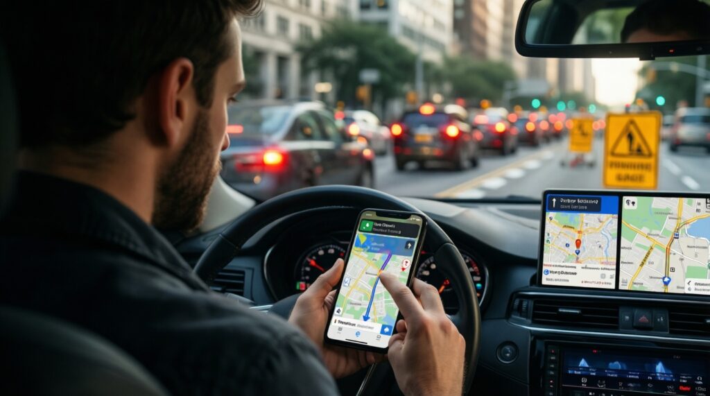 Ситуация на дорогах: пробки, ремонты, перекрытия и опасные участки - утренний и вечерний разбор - иллюстрация