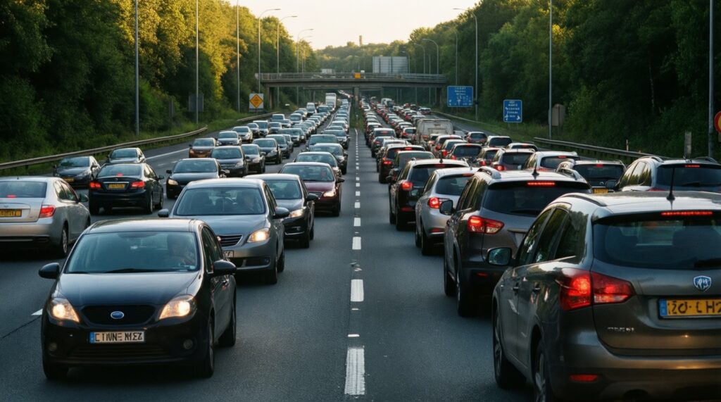 Ситуация на дорогах: пробки, перекрытия, ремонты и аварийные участки - иллюстрация