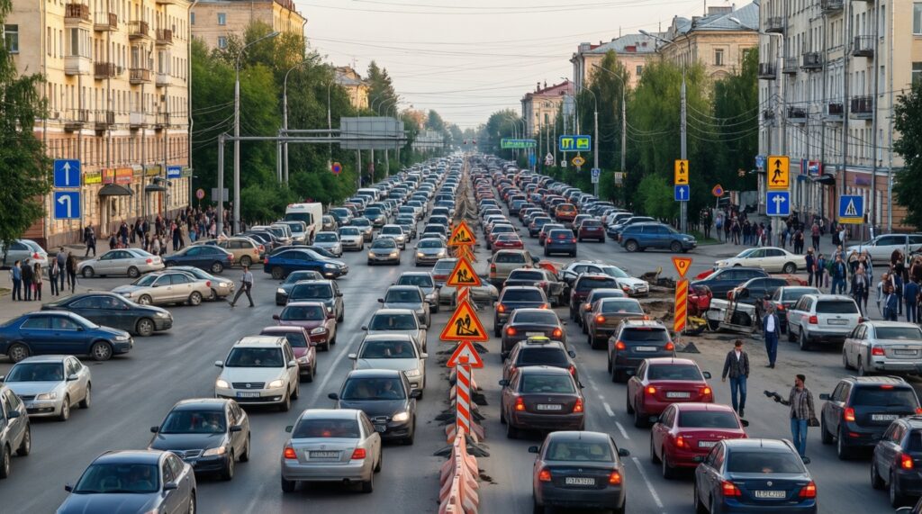 Ситуация на дорогах сегодня: пробки, перекрытия, ДТП, ремонтные работы в Саранске и Брянске - иллюстрация