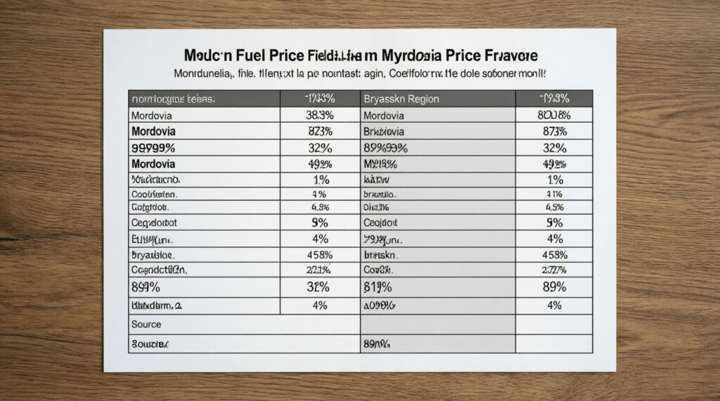 Цены сегодня: мониторинг стоимости топлива, продуктов и ЖКУ в Мордовии и Брянской области - иллюстрация
