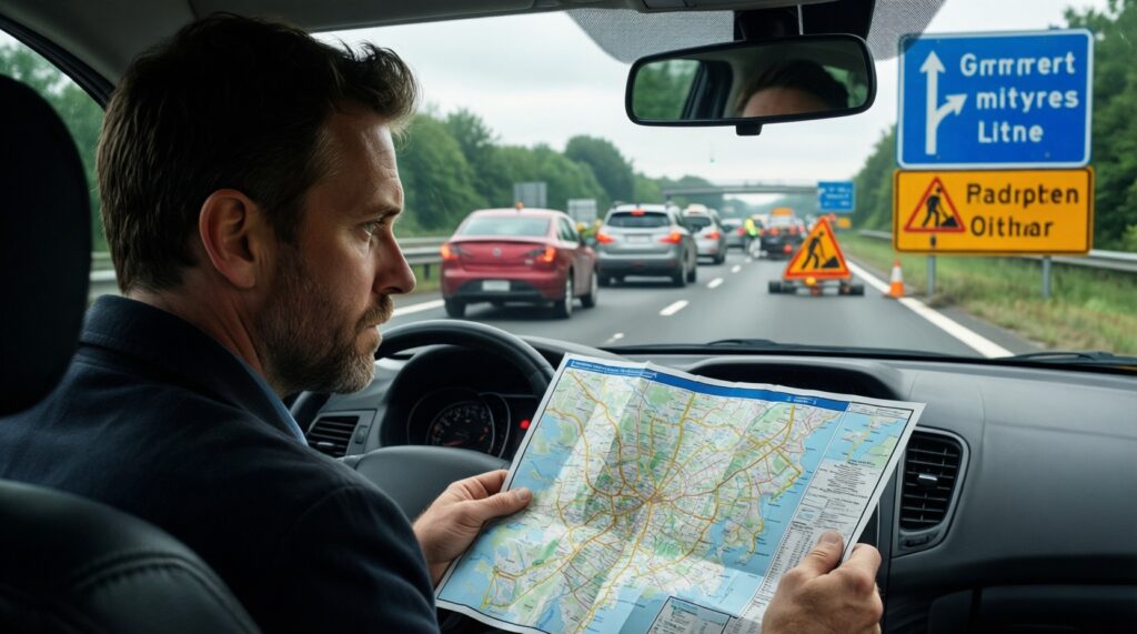 Ситуация на дорогах: пробки, ремонты, перекрытия и аварийные участки - иллюстрация