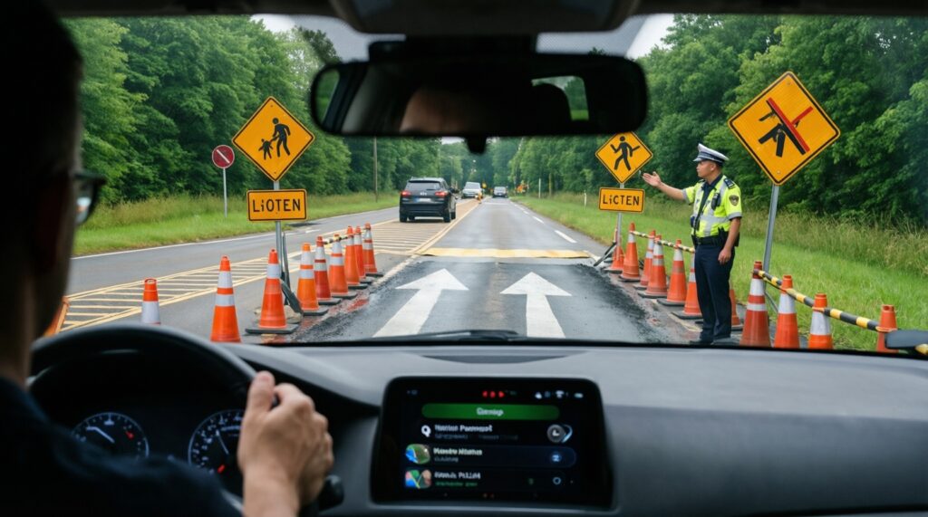 ДТП и дорожная обстановка: аварийные участки, пробки, ограничения движения - иллюстрация